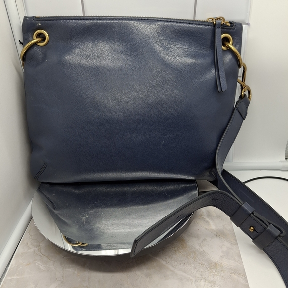 Margot New York Blue Leather Shoulder Bag 9.5x12 - Picture 7 of 15
